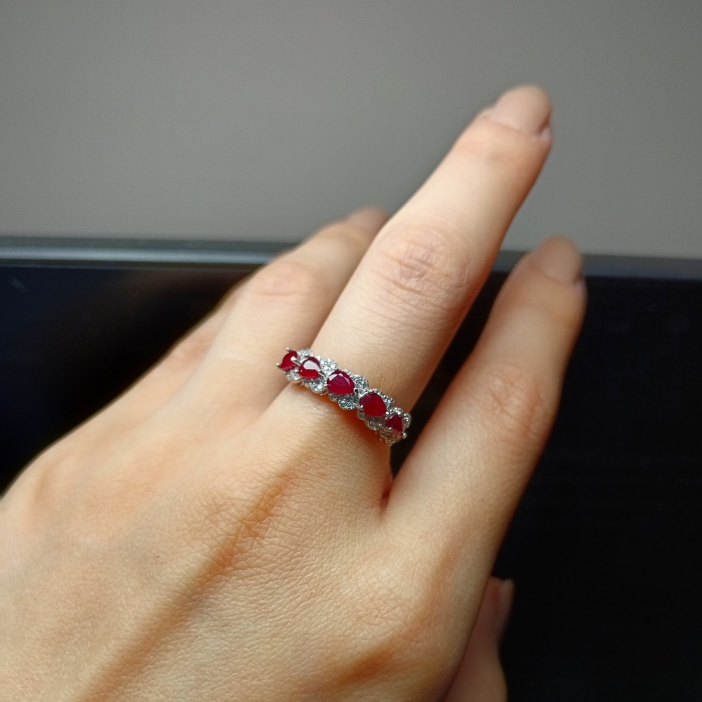Ruby Gemstone Silver Ring